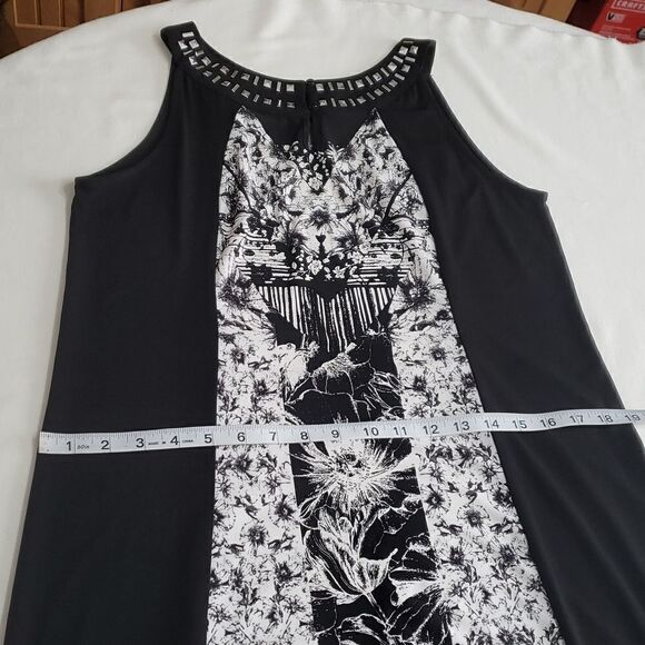 Style&Co Black & White Studded Neckline Maxi Dress MEDIUM - Picture 8 of 13